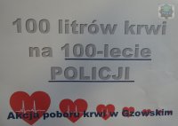 Plakat 100 litrów krwi na 100-lecie Policji