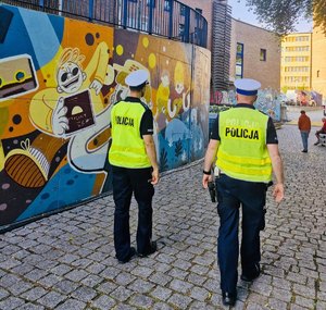 policjanci w trakcie zapewniania bezpieczeństwa w okolicach festiwalu
