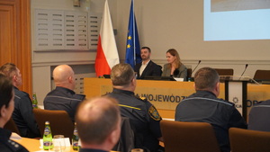 Policjanci podczas narady rocznej