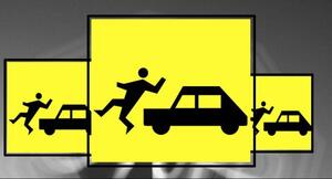 grafika przedstawiająca potrącenie pieszego