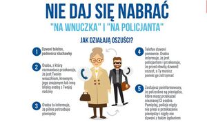 Baner Nie daj się nabrać ,,na wnuczka" i ,,na policjanta". Jak działają oszuści