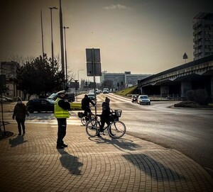 Policjanci WRD podczas działań na drodze