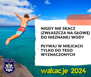 Zdjęcie przedstawia grafikę, związaną z bezpieczeństwem nad wodą.