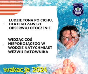 Zdjęcie przedstawia grafikę, związaną z bezpieczeństwem nad wodą.