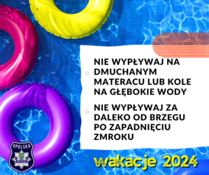 Zdjęcie przedstawia grafikę, związaną z bezpieczeństwem nad wodą.